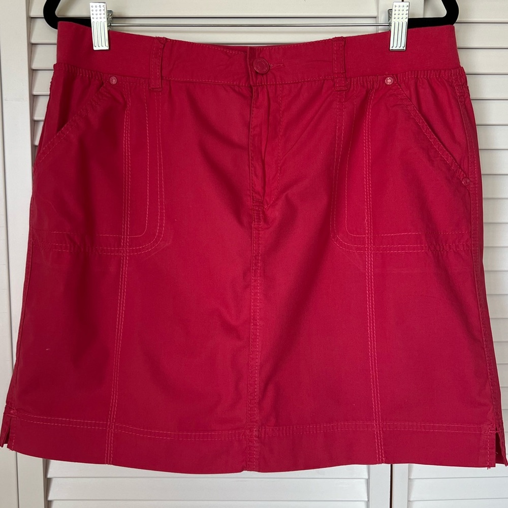 Gloria Vanderbilt EUC Golf Skort With Pockets Red Cotton Stretchy Waist Size 12